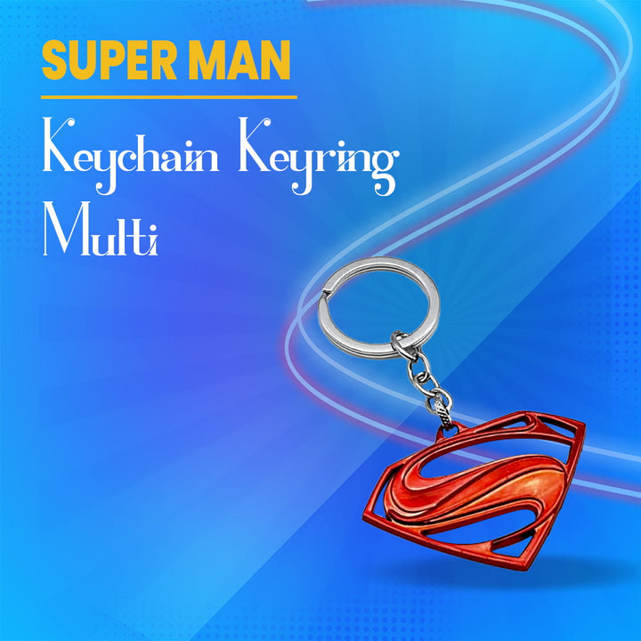 Super Man Keychain Keyring - Multi