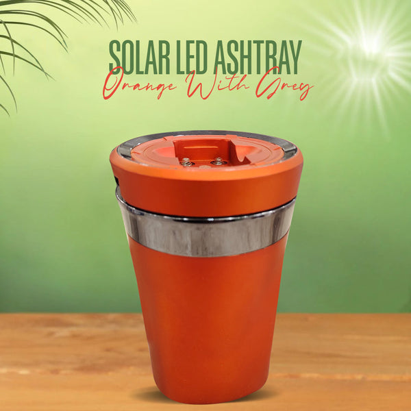 Solar Led Ashtray Orange With Grey