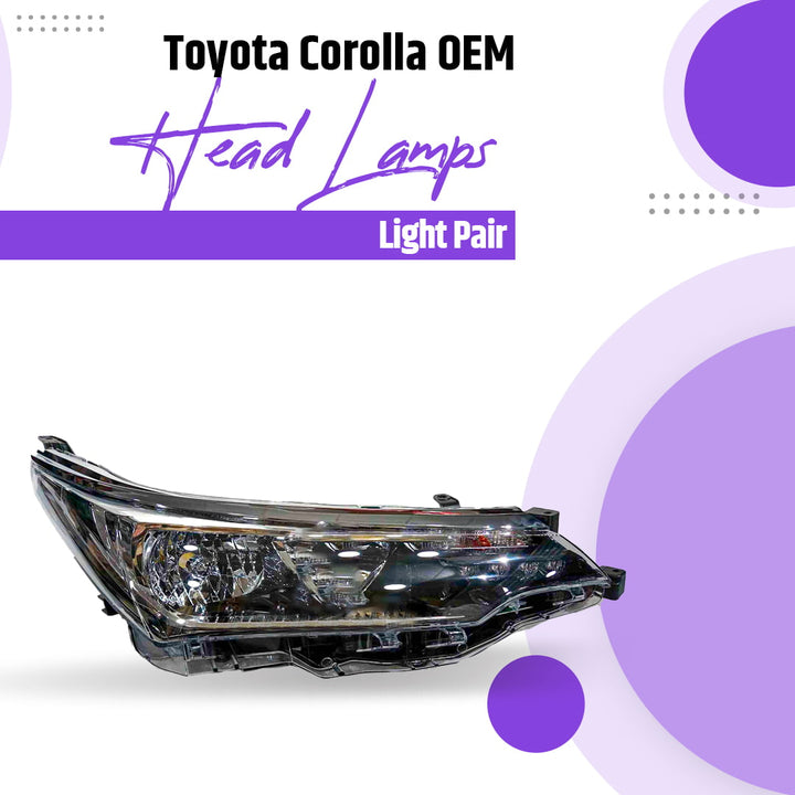 Toyota Corolla Altis X OEM Head Lamps Light Pair - Model 2017-2024