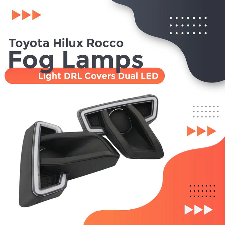 Toyota Hilux Rocco Fog Lamps Light DRL Covers Dual LED - Model 2016-2021