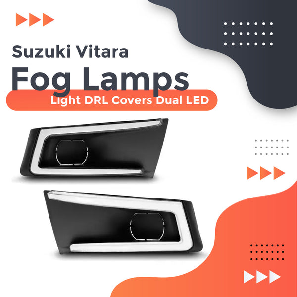 Suzuki Vitara Fog Lamps Light DRL Covers Dual LED - Model 2016-2021