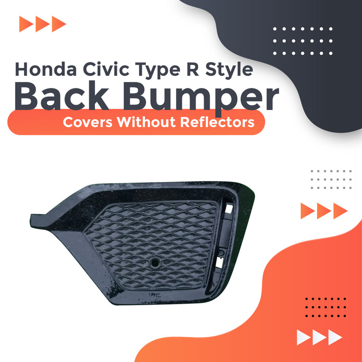 Honda Civic Type R Style Back Bumper Covers Without Reflectors - Model 2016-2021