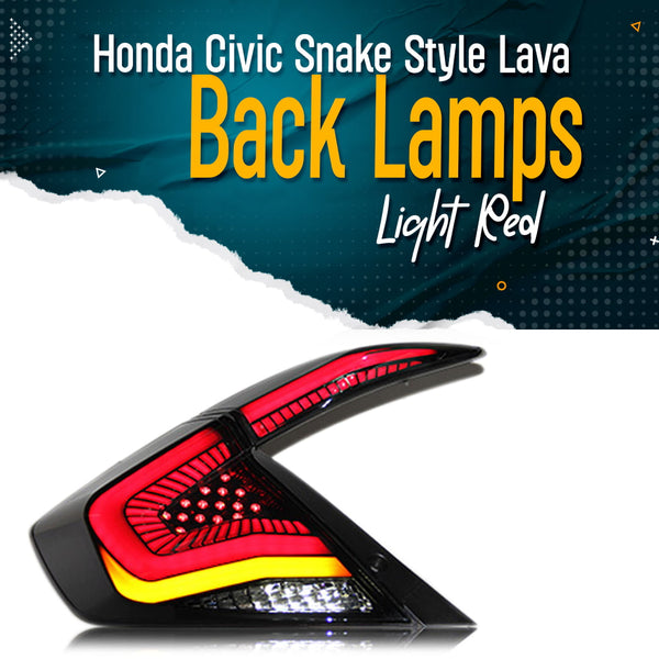 Honda Civic Snake Style Lava Back Lamps Light Red- Model 2016-2021