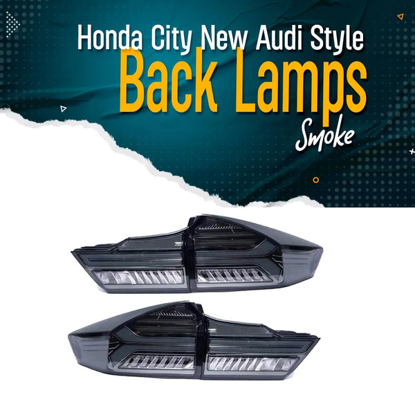 Honda City Audi Style Back Lamps Smoke - Model 2021-2024