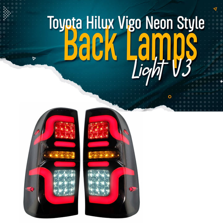 Toyota Hilux Vigo Neon Style Back Lamps Light V3 - Model 2005-2016