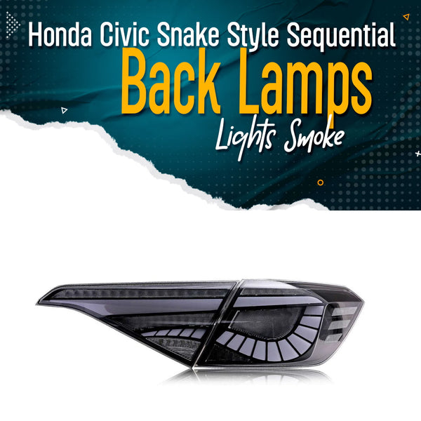 Honda Civic Snake Style Sequential Back Lamps Lights Smoke - Model 2022-2024