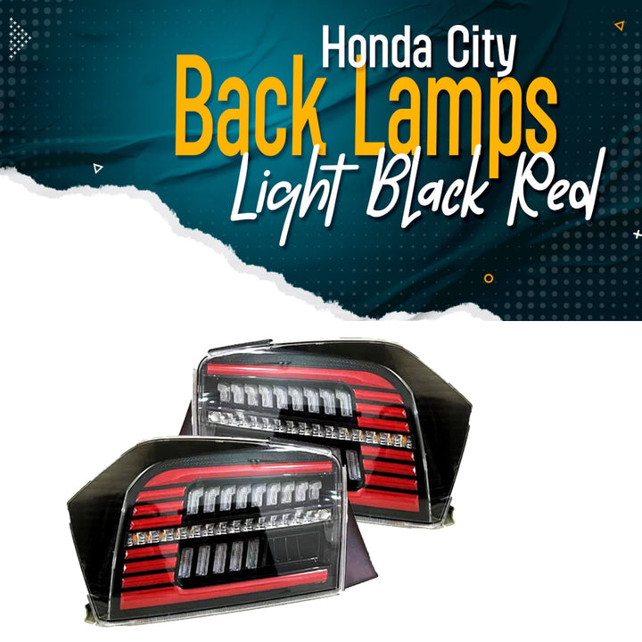 Honda City Back Lamps Light Black Red - Model 2008-2021