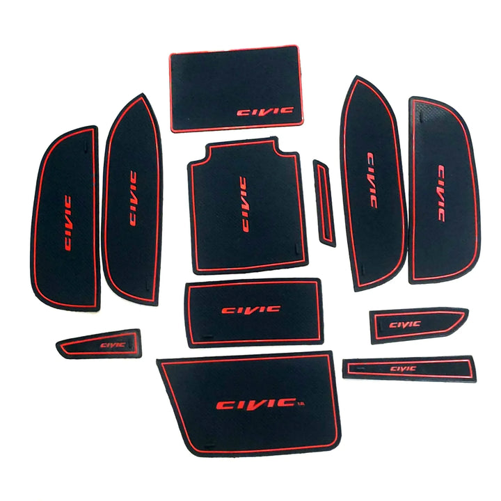 Honda Civic PVC Interior Mats Red - Model 2012-2016