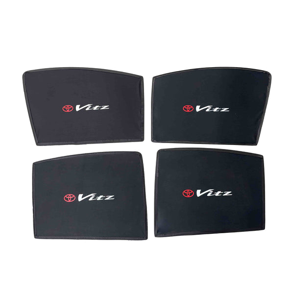 Toyota Vitz Foldable & Flexible Side Sunshade With Logo - Model 2004-2010