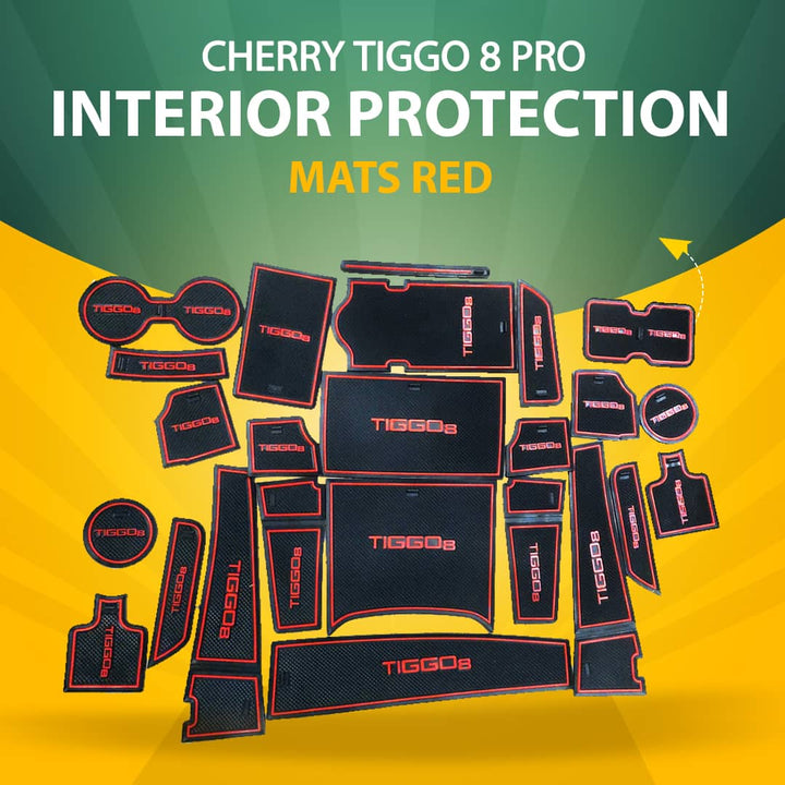 Cherry Tiggo 8 Pro Interior Protection Mats Red - Model 2022-2023
