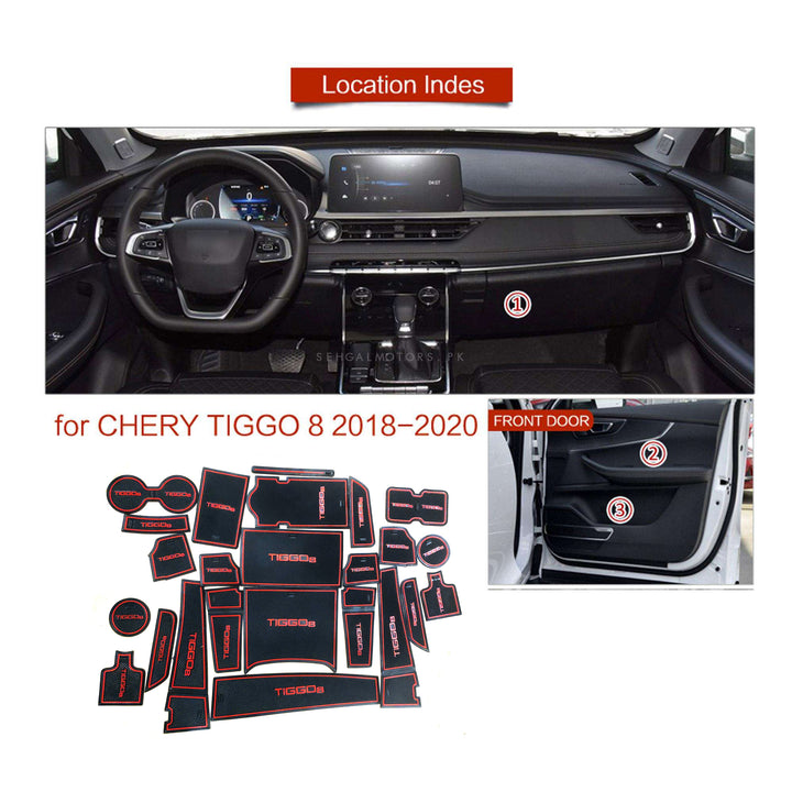 Cherry Tiggo 8 Pro Interior Protection Mats Red - Model 2022-2023