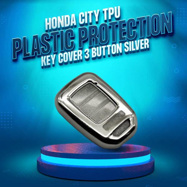 Honda City TPU Plastic Protection Key Cover 3 Button Silver - Model 2021-2022