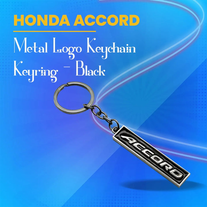 Honda Accord Metal Logo Keychain Keyring - Black