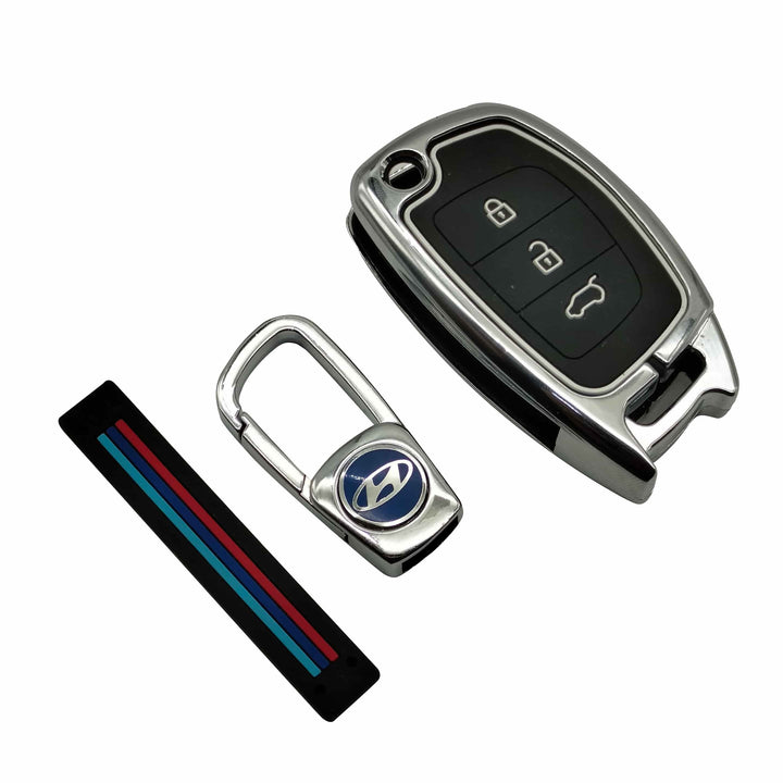 Hyundai Tucson Jack Knife Key Cover With Metal Shell 3 Buttons - Model 2020-2024