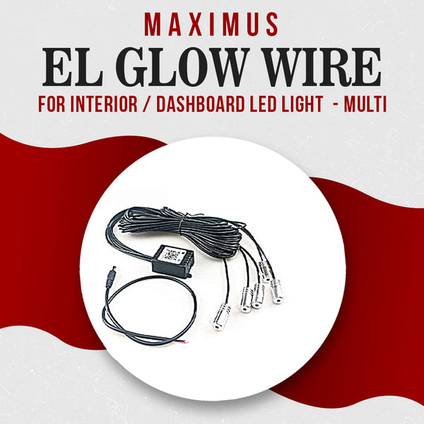 EL Glow Wire for Interior / Dashboard LED Light 6 Points With Acrylic - Multi