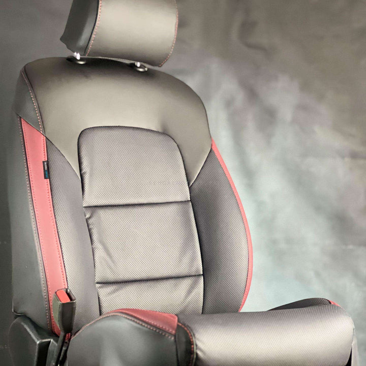 DFSK Glory 580 Breathable Black Red Seat Covers 8 Seater - Model 2020-2024