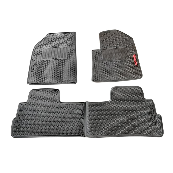 Haval H6 Custom Fit PVC Rubber Floor Mat Black Mix Design 3 Pcs - Model 2021-2024