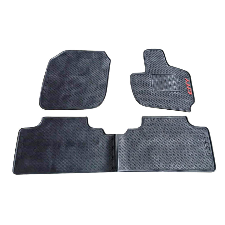 Honda City New Custom Fit PVC Rubber Floor Mat Black Mix Design 3 Pcs - Model 2021-2023