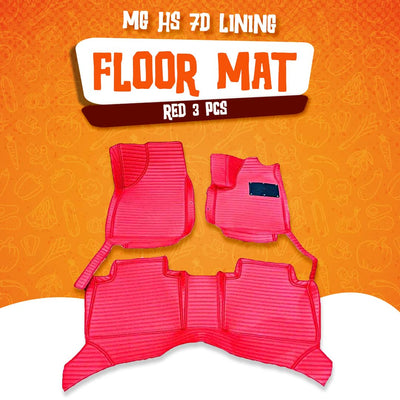 MG HS 7D Lining Floor Mats - Red - 3 Pcs Set