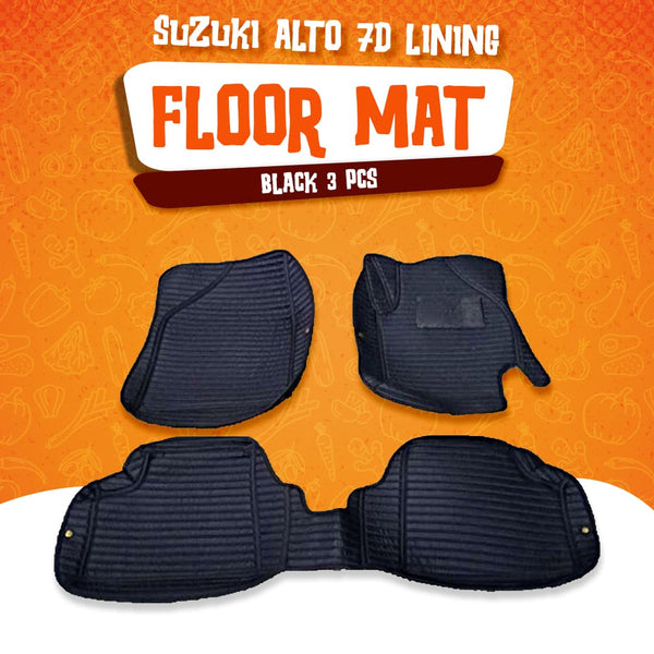 Suzuki Alto 7D Lining Floor Mat Black 3 Pcs - Model 2019-2022