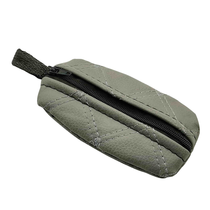 Universal 7D Zipper Matte Leather Key Cover Pouch Grey