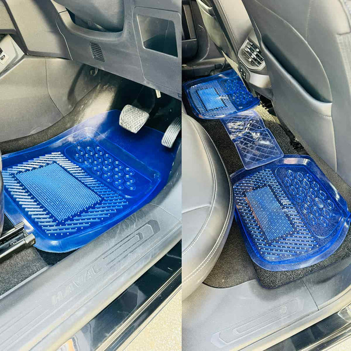 Crystal Universal Silicone Floor Mats Transparent  Mix Design 5 Pcs (050) - Design G