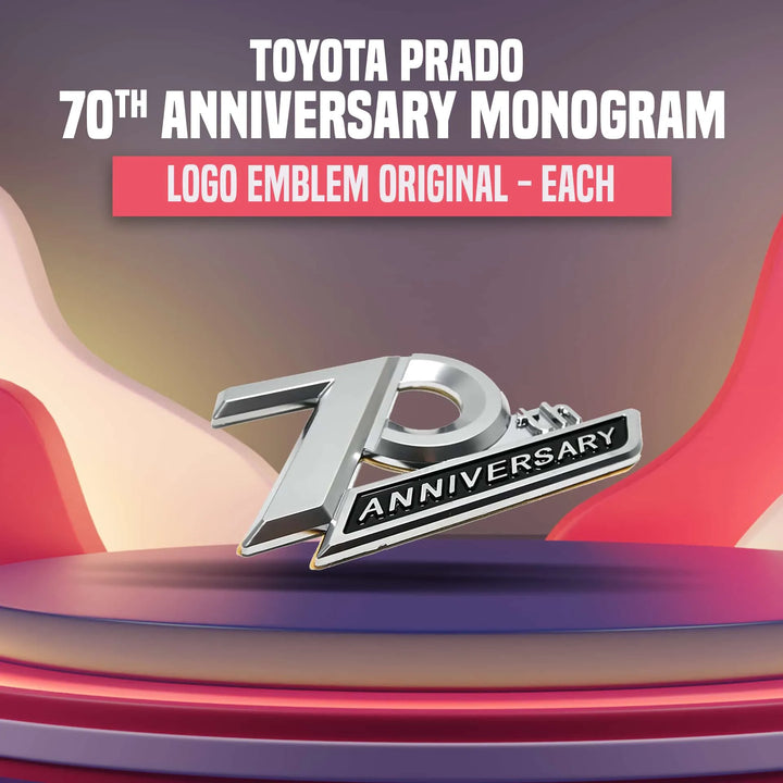 Toyota Prado 70th Anniversary Monogram Logo Emblem Original - Each