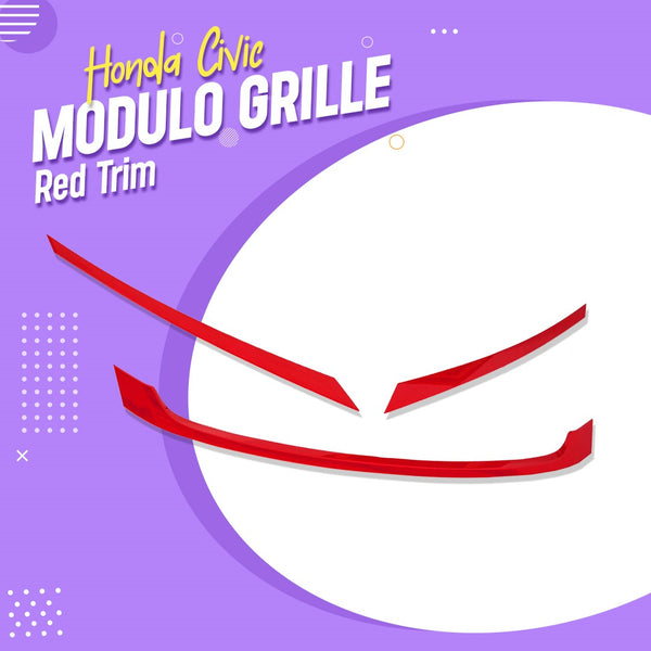 Honda Civic Modulo Grille Red Trim - Model 2016-2021