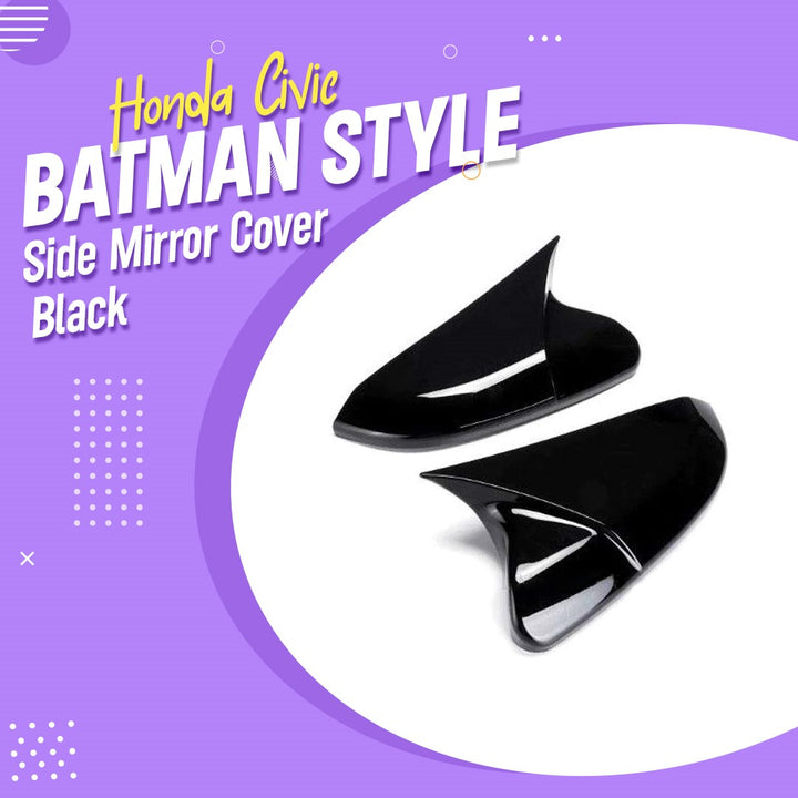 Honda Civic Batman Style Side Mirror Cover Black - Model 2016-2021