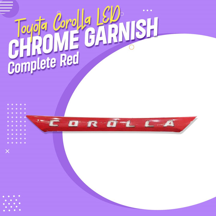 Toyota Corolla LED Chrome Garnish Complete Red - Model 2017-2021