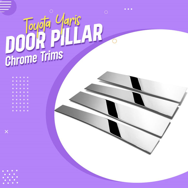 Toyota Yaris Door Pillar Chrome Trims - Model 2020-2021