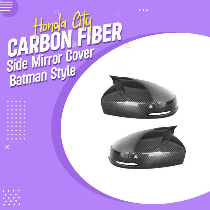 Honda City Carbon Fiber Side Mirror Cover Batman Style - Model 2021-2022