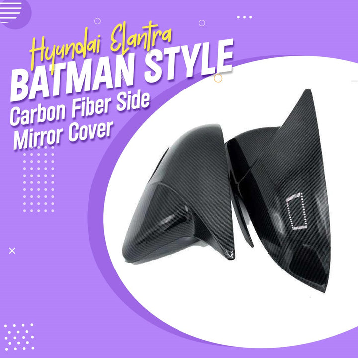 Hyundai Elantra Batman Style Carbon Fiber Side Mirror Cover - Model 2021-2024