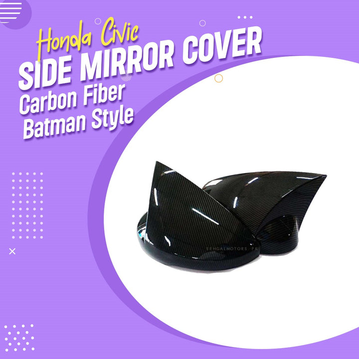 Honda Civic Side Mirror Cover Carbon Fiber Batman Style - Model 2022-2024