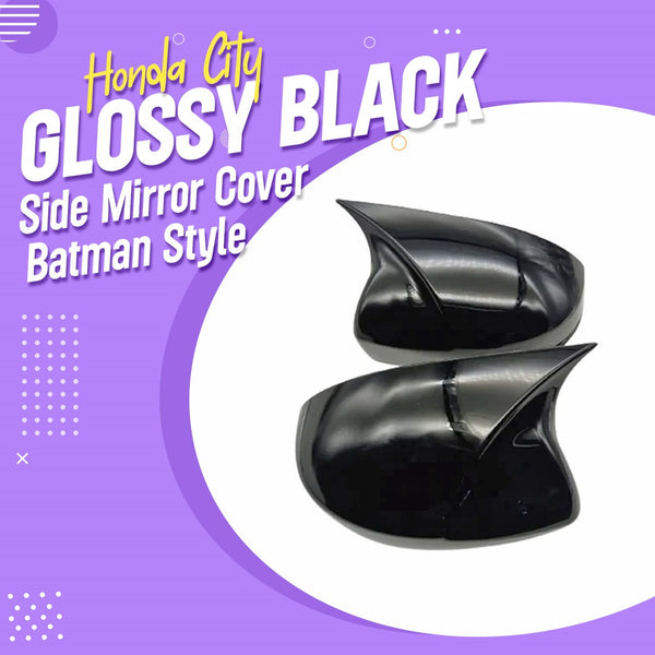 Honda City Glossy Black Side Mirror Cover Batman Style - Model 2021-2022