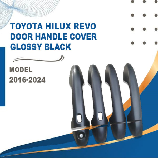 Toyota Hilux Revo Door Handle Cover Glossy Black  - Model 2016-2024