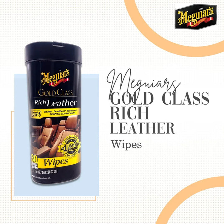 Meguiars Gold Class Rich Leather Wipes (G10900)