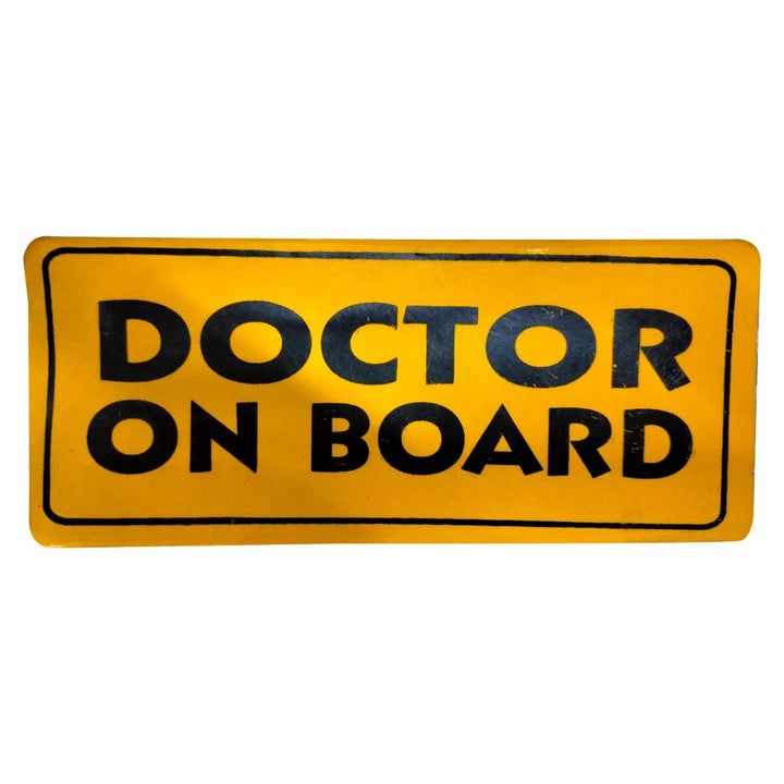 Doctor On Board Warning Sticker Yellow