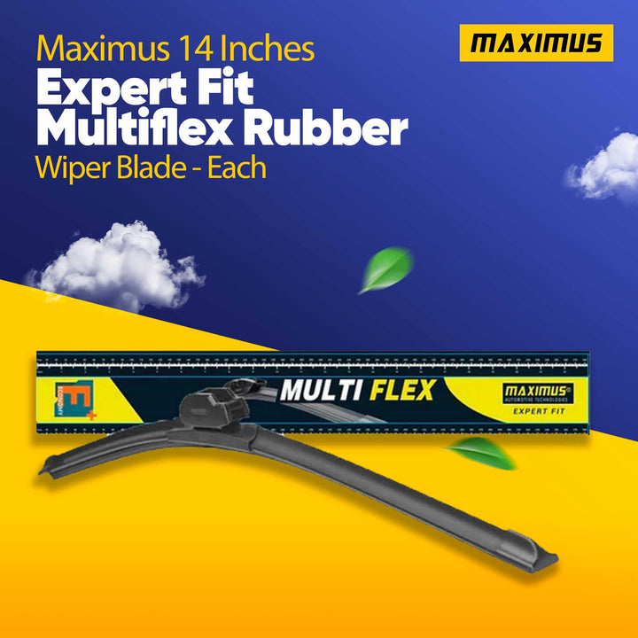 Maximus 14 Inches Expert Fit Multiflex Rubber Wiper Blade - Each