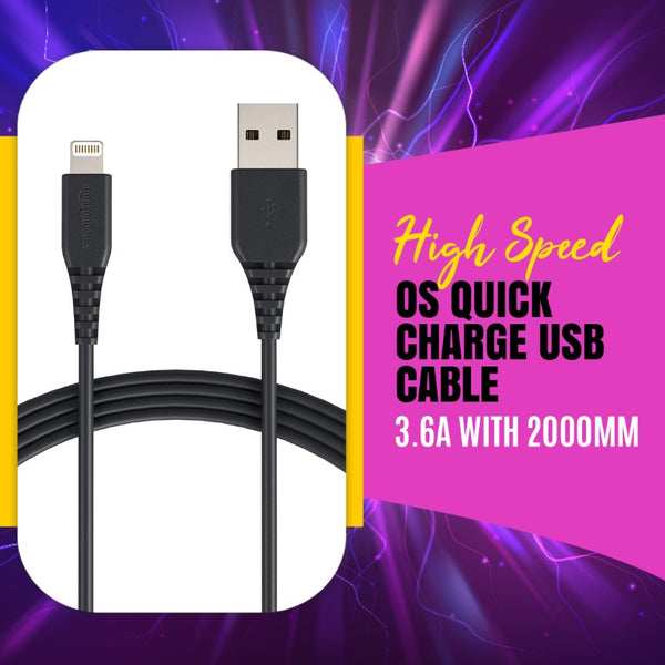 High Speed IOS Quick Charge USB Cable 3.6A with 2000mm