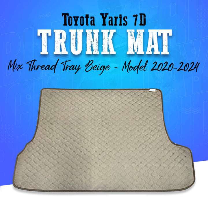 Toyota Yaris 7D Trunk Mat Mix Thread Tray Beige - Model 2020-2024