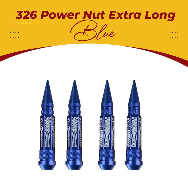 326 Power Nut Extra Long Spikes Lug Nuts for Wheels - Blue