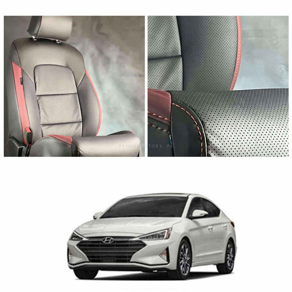 Hyundai Elantra Breathable Black Red Seat Covers - Model 2021-2024