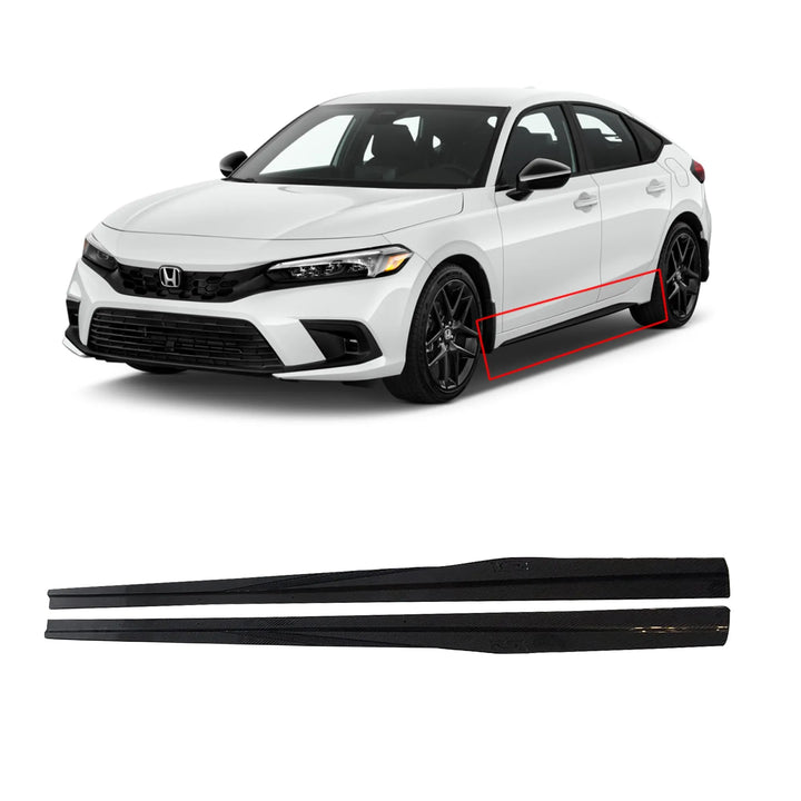 Honda Civic Side Skirts Carbon Fiber Black - Model 2022-2024