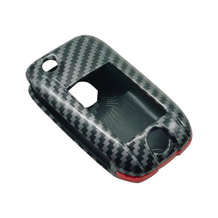 MG ZS Plastic Protection Key Cover Carbon Fiber With Red - Model 2020-2024