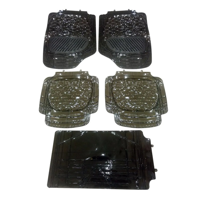 Crystal Universal Silicone Floor Mats Black Taiwan 5 Pcs - Design F