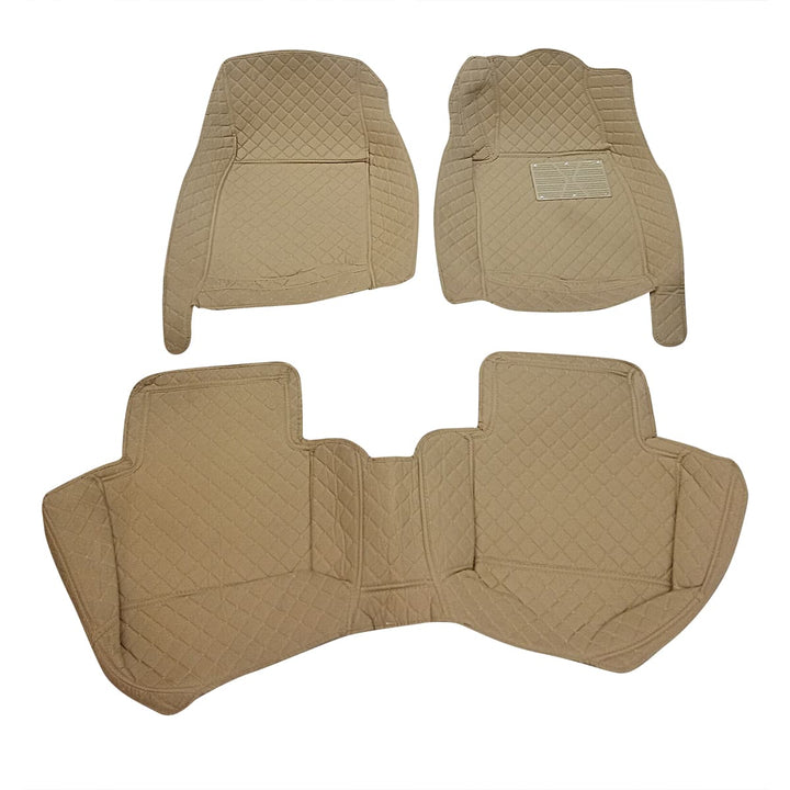 Honda Civic 7D Stitched Floor Mat Beige 3 Pcs - Model 2016-2023