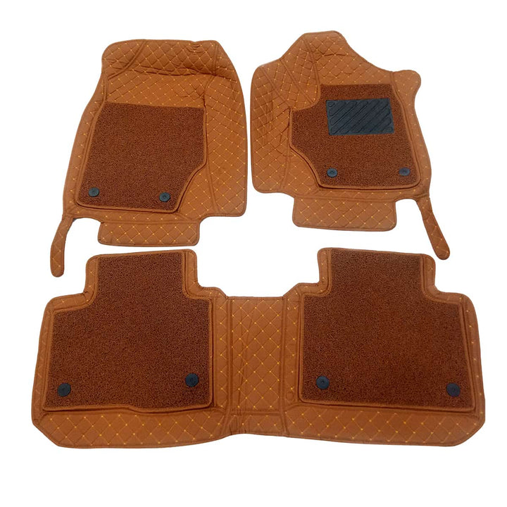 Proton X70 9D Floor Mats Mix Thread Brown With Brown Grass 3 Pcs - Model 2021-2024