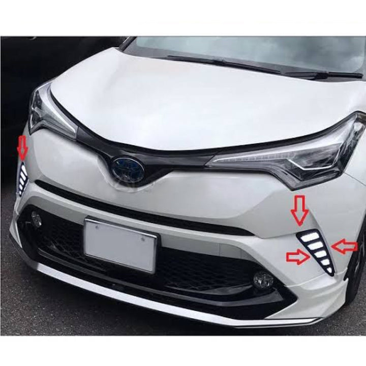 Toyota CHR Front LED Fog Lamps Light DRL Tail Style - Model 2017-2021