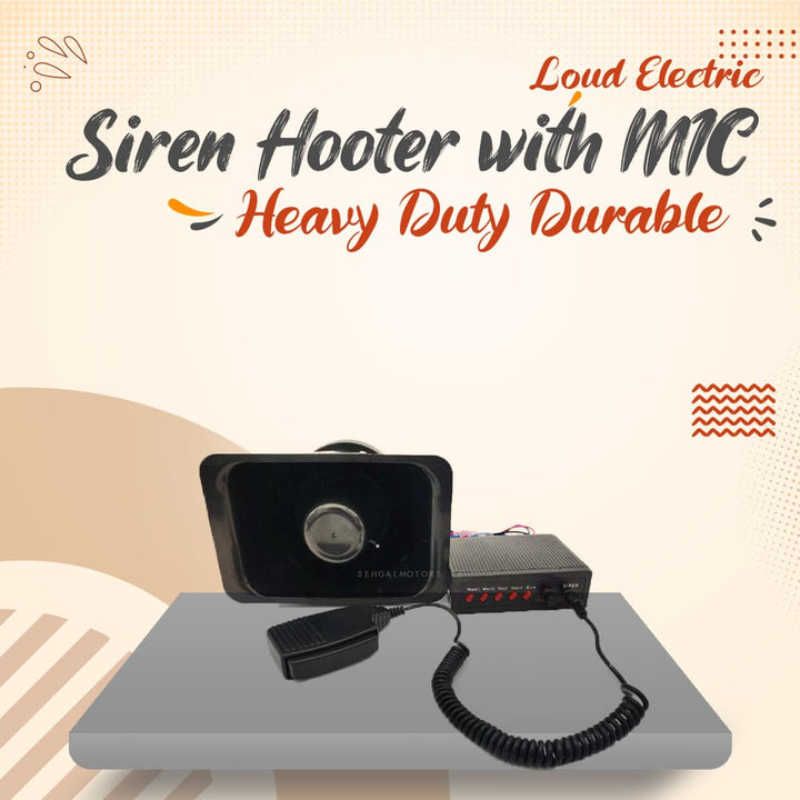 Loud Electric Siren Hooter with MIC Heavy Duty Durable